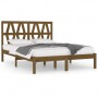 Estructura cama de matrimonio madera de pino marrón 135x190 cm
