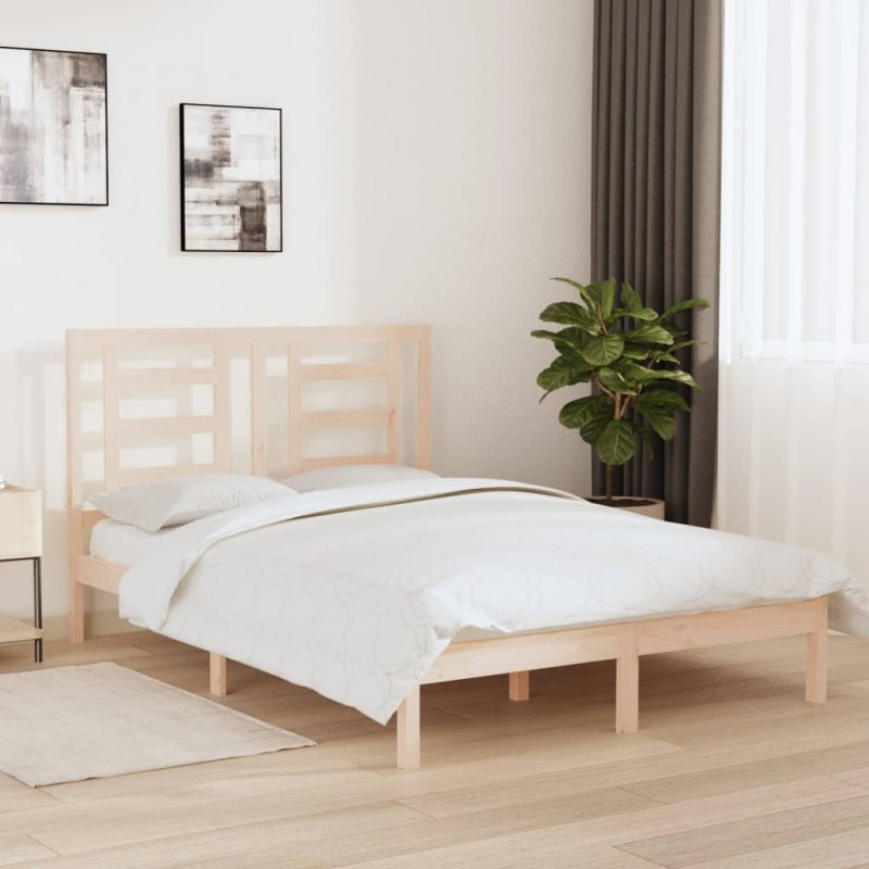 Estructura de cama matrimonial madera maciza 135x190 cm - referencia  Mqm-3105225
