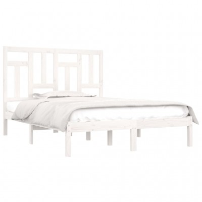 Estructura cama madera pino pequeña doble blanca 135x190 cm - referencia  Mqm-810123