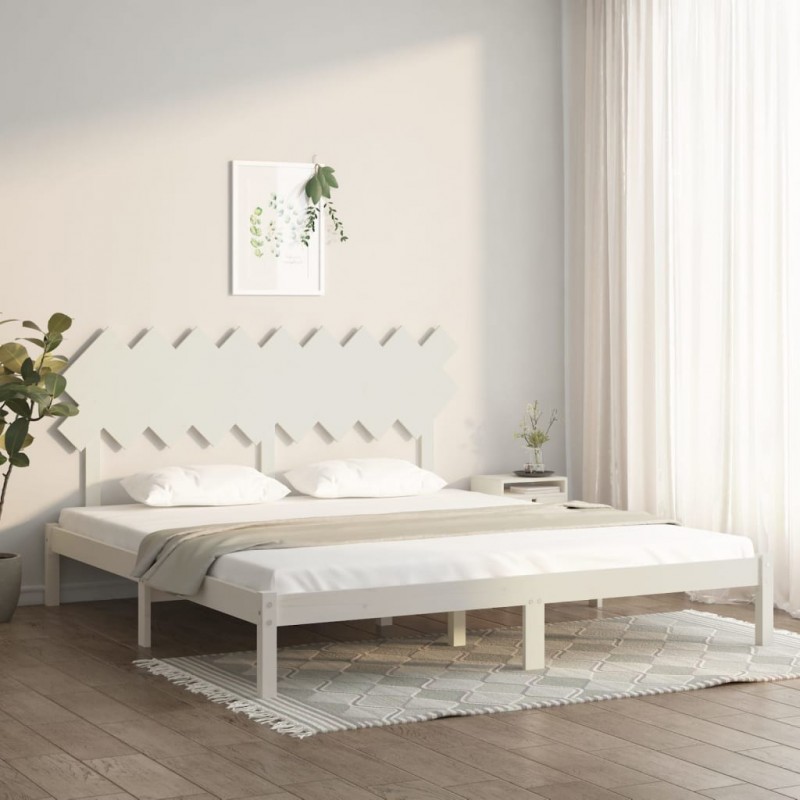Estructura de cama madera maciza blanca 180x200 cm - referencia