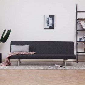 282193  Sofa Bed Dark Grey Polyester