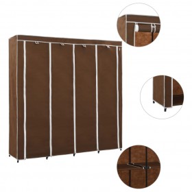 282446  Wardrobe with 4 Compartments Brown 175x45x170 cm