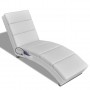 Tumbona de masaje reclinable cuero sintético blanco
