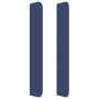 Cabecero con orejas de tela azul 147x16x118/128 cm