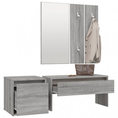 Mueble recibidor madera contrachapada gris Sonoma 97,5x37x99 cm -  referencia Mqm-820515