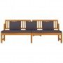 Sofá cama con cojín madera maciza acacia gris 200x60x75 cm