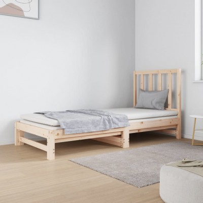 Sofá cama extraíble madera maciza de pino 2x(90x190) cm