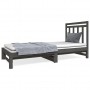 Sofá cama extraíble madera maciza de pino gris 2x(90x190) cm