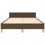 Estructura de cama con cabecero de tela marrón oscuro 120x200cm