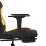 Silla gaming con reposapiés tela amarillo y negro
