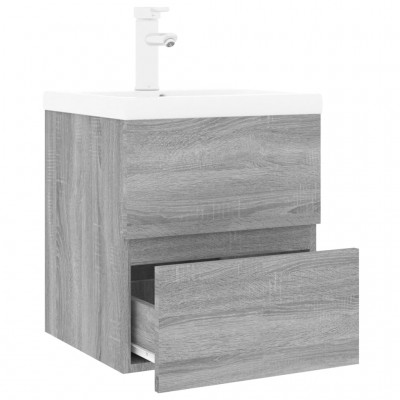 Mueble bajo fregadero gris Sonoma 80x46x81.5 cm madera contrachapada