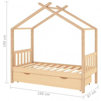 Estructura de cama infantil con cajones madera de pino 80x160cm -  referencia Mqm-834543