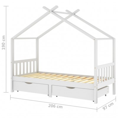 Estructura de cama con cajones blanco 90x200 cm - referencia Mqm