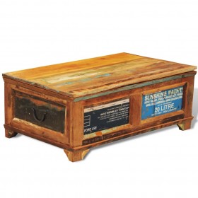 Mesa de centro vintage con almacenaje madera reciclada