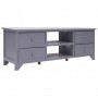 Mueble para TV de madera de Paulownia gris 115x30x40 cm
