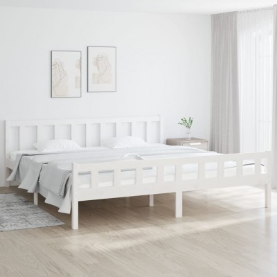 Estructura de cama de madera maciza blanco 160x200 cm - referencia