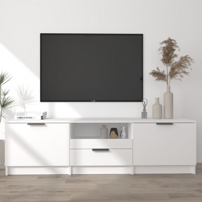 Mueble para TV madera contrachapada blanco 140x35x40 cm