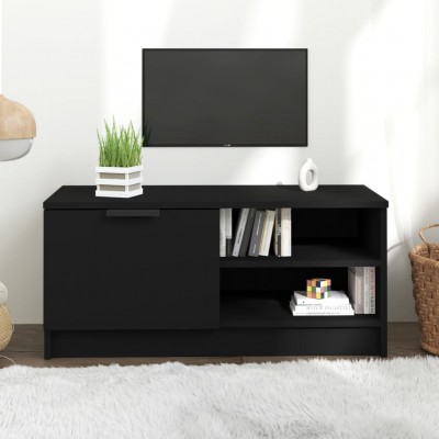 Mueble para TV madera contrachapada negro 80x35x36,5 cm