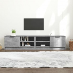 Mueble de TV 2 pzas madera contrachapada hormigón 80x35x36,5 cm
