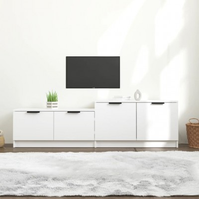 Mueble para TV madera contrachapada blanco 158,5x36x45 cm