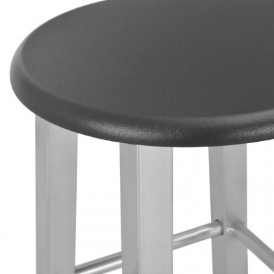 Set mesa y sillas altas de cocina 3 piezas madera y acero - referencia  Mqm-284398