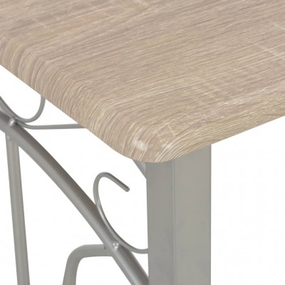 Set mesa y sillas altas de cocina 3 pzas madera acero antracita -  referencia Mqm-284397
