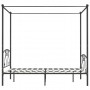 Estructura de cama con dosel metal gris 140x200 cm
