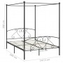 Estructura de cama con dosel metal gris 140x200 cm