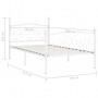 Estructura de cama con somier metal blanco 90x200 cm
