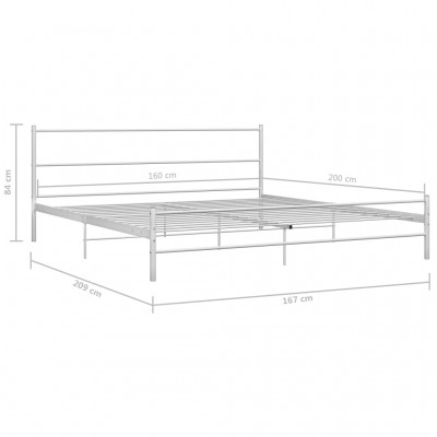 Estructura de cama con somier metal blanco 160x200 cm - referencia  Mqm-284451