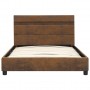 Estructura de cama con LED tela marrón 100x200 cm