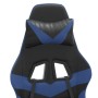 Silla gaming giratoria cuero sintético negro y azul