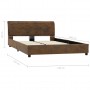 Estructura de cama de piel de ante artificial marrón 120x200 cm
