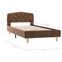 Estructura de cama de piel de ante artificial marrón 90x200 cm