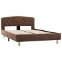 Estructura de cama de piel de ante artificial marrón 120x200 cm