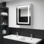 Armario de cuarto de baño con espejo y LED 50x13x70 cm