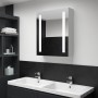 Armario de cuarto de baño con espejo y LED 50x13x70 cm