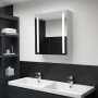 Armario de cuarto de baño con espejo y LED 60x14x62 cm