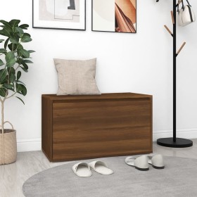 Banco pasillo madera contrachapada roble marrón 80x40x45 cm