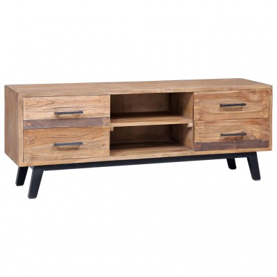Mueble para TV de madera maciza de teca 120x30x45 cm