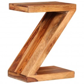 Mesa de centro con forma de Z de madera de palisandro maciza