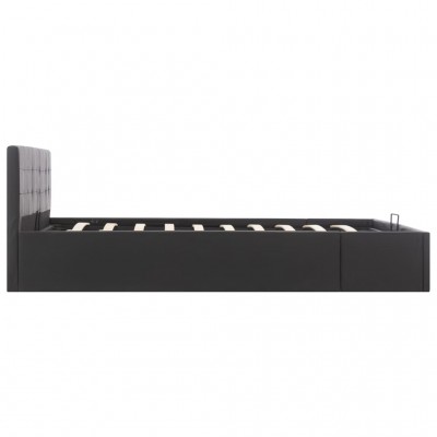 Cama canapé hidráulica de cuero sintético negro 160x200 cm - referencia  Mqm-285514