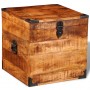Baúl de almacenamiento cúbico de madera de mango rugosa