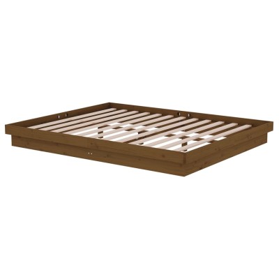 Estructura de cama con cabecero de tela marrón 160x200 cm - referencia  Mqm-3125068