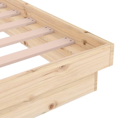 Estructura de cama doble madera maciza blanco 135x190 cm - referencia  Mqm-814730