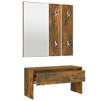 Set de muebles de recibidor madera contrachapada blanco brillo - referencia  Mqm-3082068