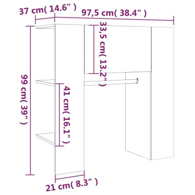 Mueble auxiliar madera contrachapada roble ahumado 35x35x55 cm - referencia  Mqm-826366