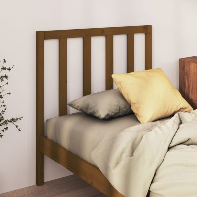 Cabecero de cama madera maciza pino marrón miel 95x4x100 cm