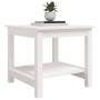 Mesa de centro de madera maciza de pino blanca 50x50x45 cm