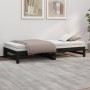 Sofá cama extraíble madera maciza de pino negro 2x(100x200) cm